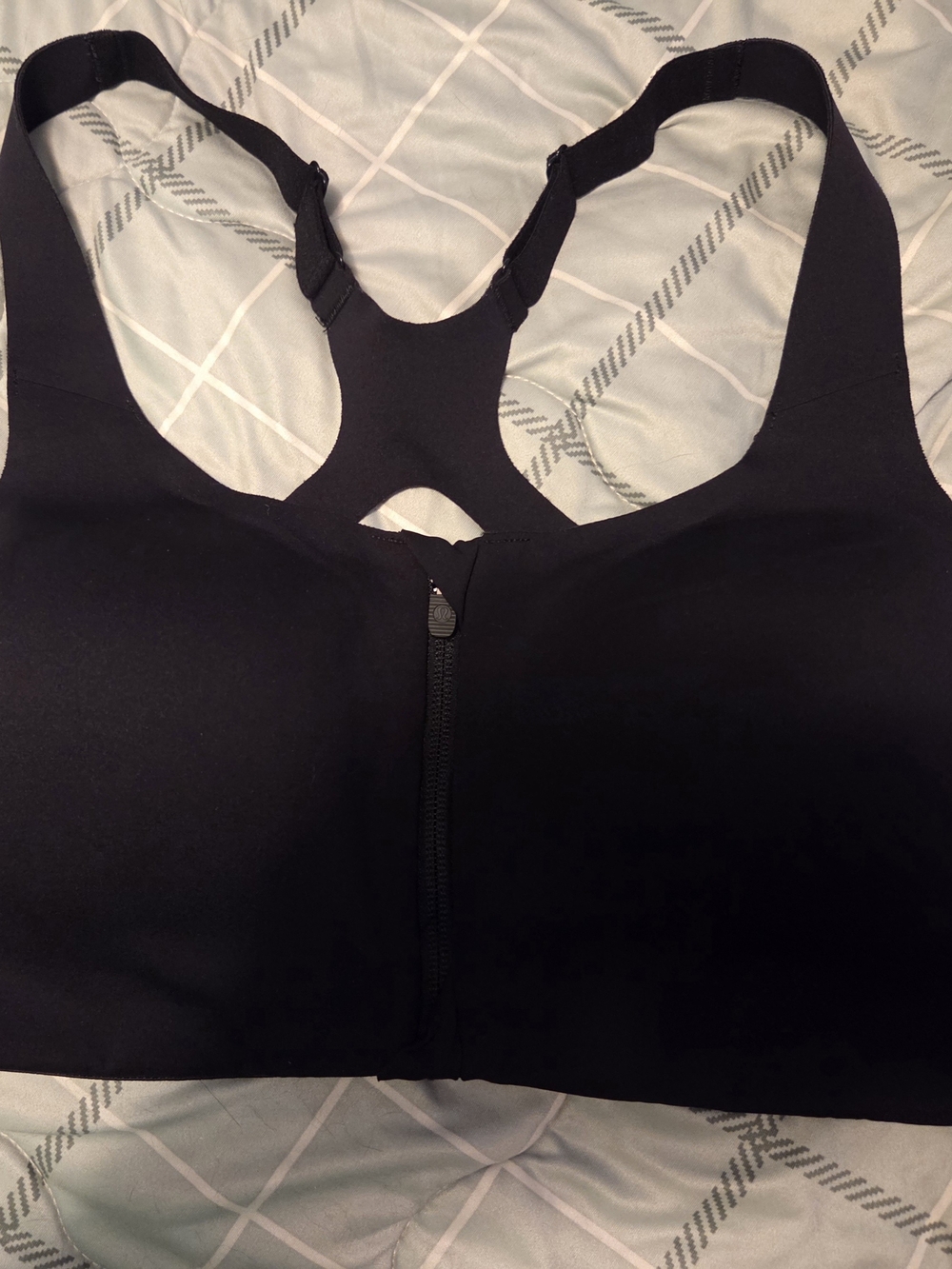 lululemon athletica Black Front-Zip Racerback Sports Bra